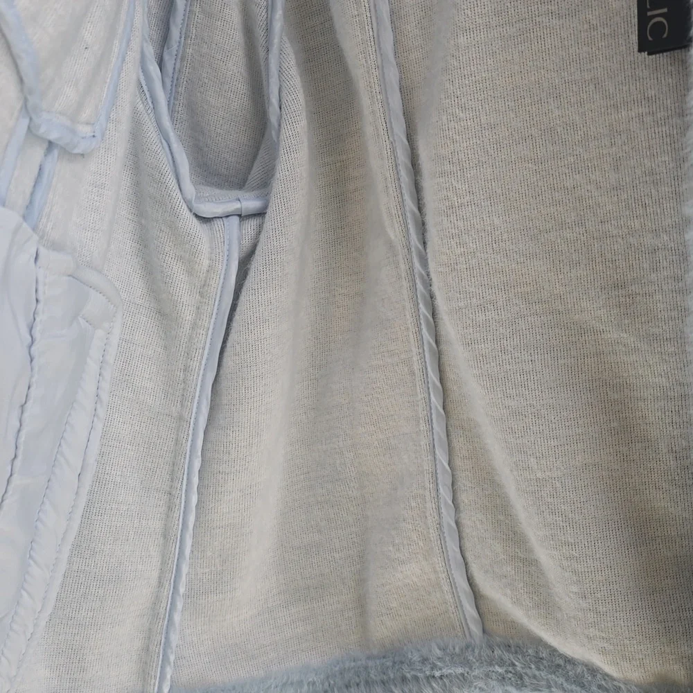 Banana Republic Light Blue Faux-Sherpa Button Jacket